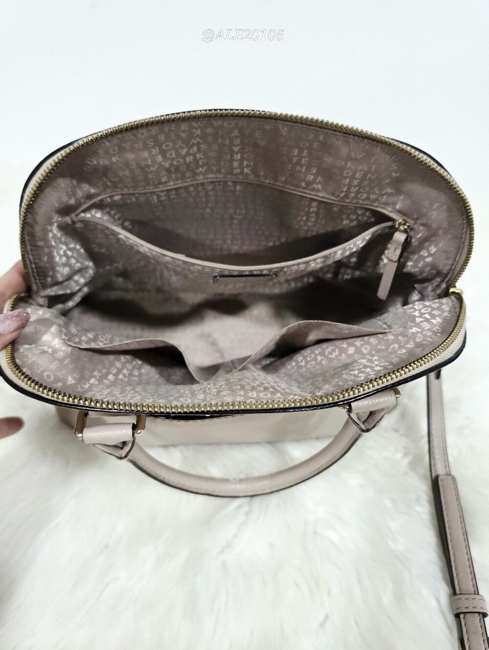 Kate Spade Nude Beige Blush Leather Satchel Crossbody Bag - Picture 12 of 17